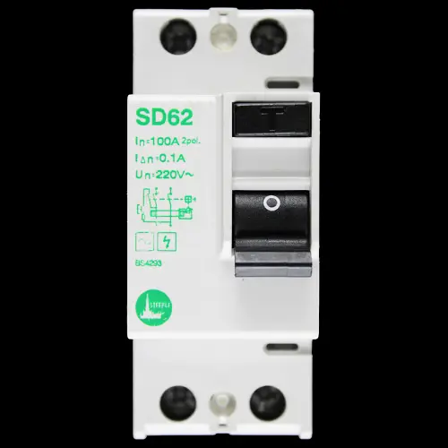 STEEPLE 100 AMP 100mA DOUBLE POLE RCD TYPE AC SD62