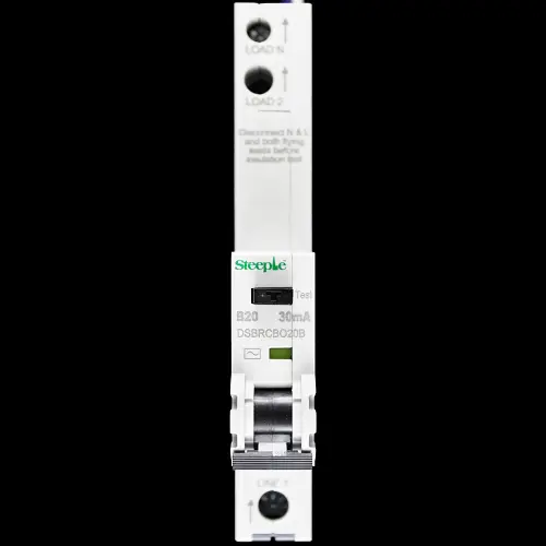 STEEPLE 20 AMP CURVE B 6kA 30mA RCBO TYPE AC DSBRCBO20B