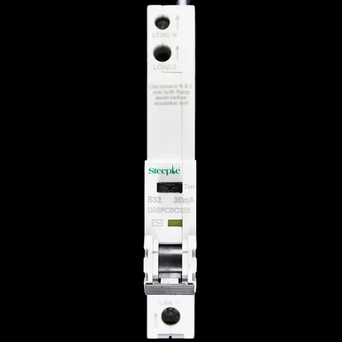 STEEPLE 32 AMP CURVE B 6kA 30mA RCBO TYPE AC DSBRCBO32B