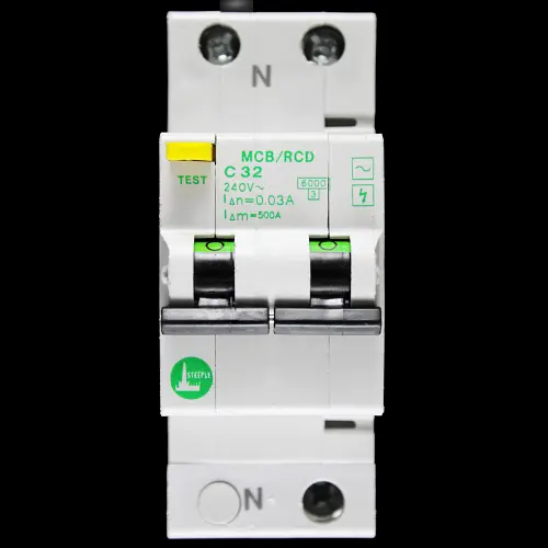 STEEPLE 32 AMP CURVE C 6kA 30mA DOUBLE POLE MCB/RCD RCBO TYPE AC