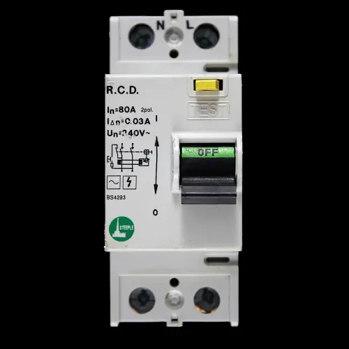STEEPLE 80 AMP 30mA DOUBLE POLE RCD TYPE AC LR