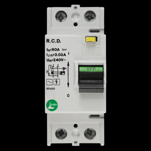 STEEPLE 80 AMP 30mA DOUBLE POLE RCD TYPE AC