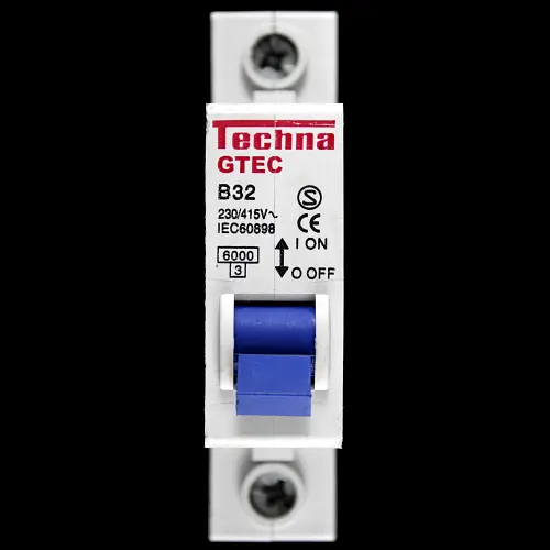 TECHNA 32 AMP CURVE B 6kA MCB CIRCUIT BREAKER GTEC GTEC1B32