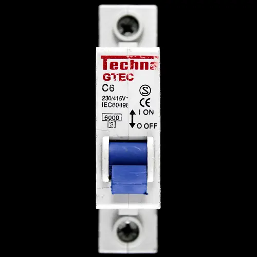 TECHNA 6 AMP CURVE C 6kA MCB CIRCUIT BREAKER GTEC GTEC1C06