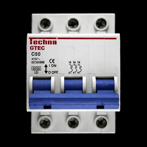 TECHNA 50 AMP CURVE C 6kA TRIPLE POLE MCB CIRCUIT BREAKER GTEC GTEC3C50