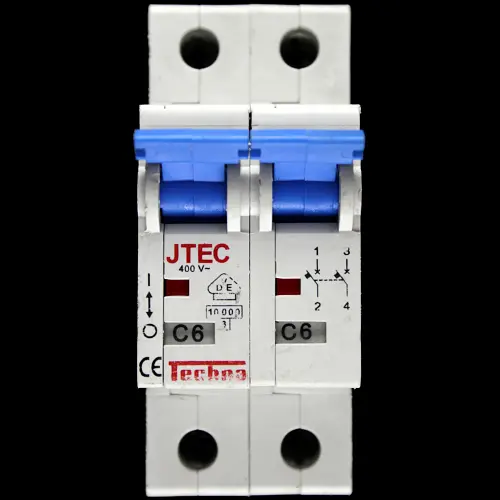 TECHNA 6 AMP CURVE C 10kA DOUBLE POLE MCB CIRCUIT BREAKER JTEC JTEC2C06