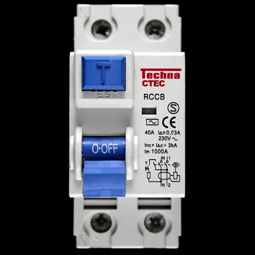 TECHNA 40 AMP 30mA DOUBLE POLE RCCB RCD TYPE AC CTEC CTEC-240-030