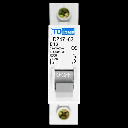 TD LINE 16 AMP CURVE B 6kA MCB CIRCUIT BREAKER DZ47-63