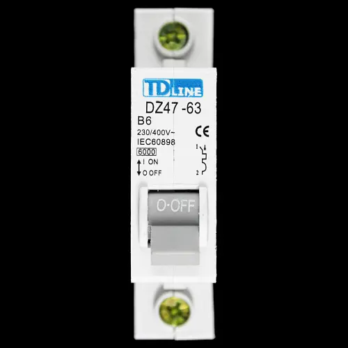 TD LINE 6 AMP CURVE B 6kA MCB CIRCUIT BREAKER DZ47-63