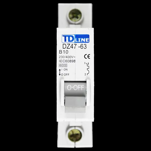 TD LINE 10 AMP CURVE B 6kA MCB CIRCUIT BREAKER DZ47-63