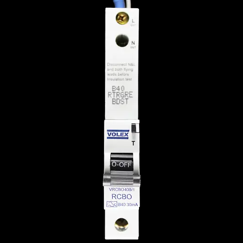 VOLEX 40 AMP CURVE B 6kA 30mA RCBO TYPE A VRCBO40B/1