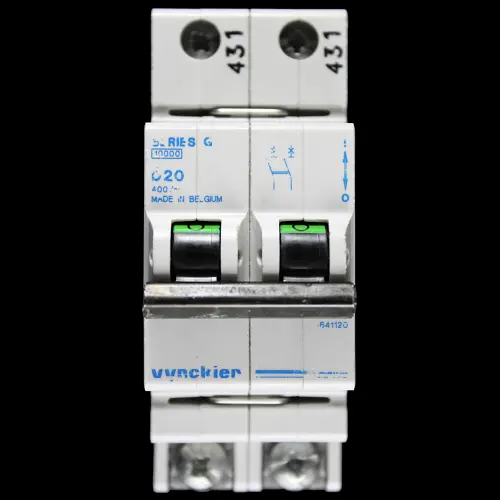 VYNCKIER 20 AMP CURVE C 10kA DOUBLE POLE MCB CIRCUIT BREAKER 099/37220-000