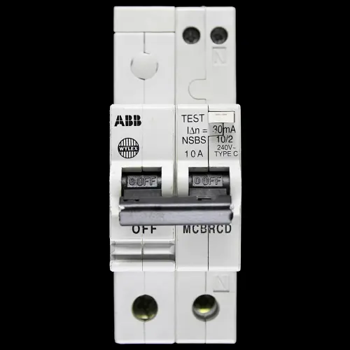 ABB WYLEX 10 AMP CURVE C M6 30mA DOUBLE POLE RCBO MCB RCD NSBS 10/2