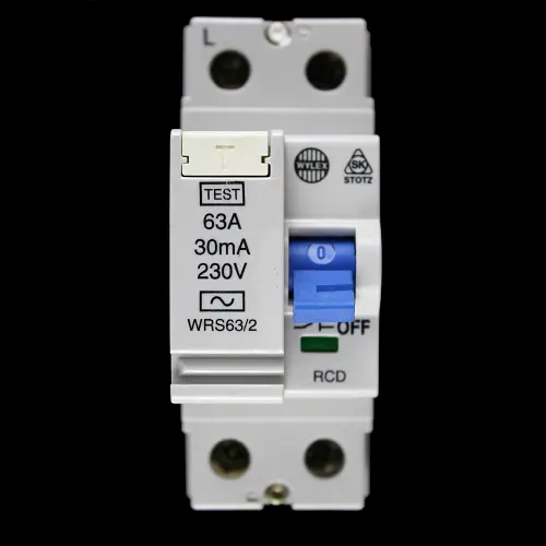 WYLEX 63 AMP 30mA DOUBLE POLE RCD TYPE AC WRS63/2 STOTZ