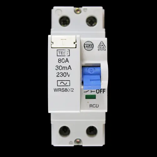 WYLEX 80 AMP 30mA DOUBLE POLE RCD TYPE AC WRS80/2 STOTZ