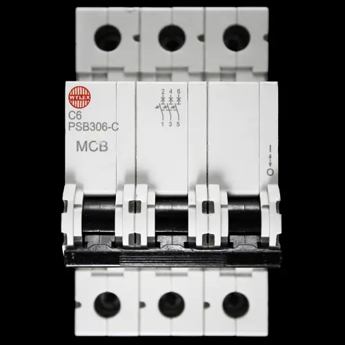 WYLEX 6 AMP CURVE C 10kA TRIPLE POLE MCB CIRCUIT BREAKER PSB306-C