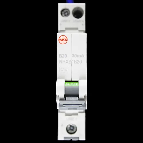 WYLEX 20 AMP CURVE B 6kA 30mA RCBO TYPE A NHXS1B20