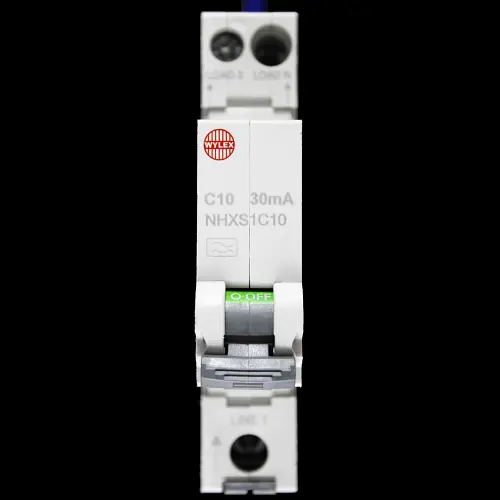 WYLEX 10 AMP CURVE C 6kA 30mA RCBO TYPE A NHXS1C10