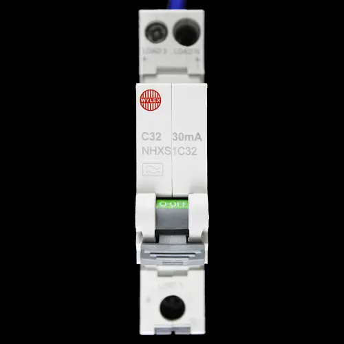 WYLEX 32 AMP CURVE C 6kA 30mA RCBO TYPE A NHXS1C32