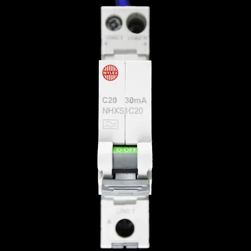 WYLEX 20 AMP CURVE C 6kA 30mA RCBO TYPE A NHXS1C20