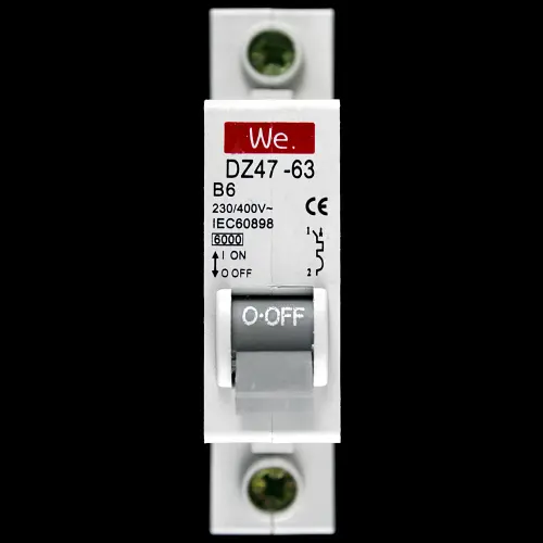 WE 6 AMP CURVE B 6kA MCB CIRCUIT BREAKER DZ47-63