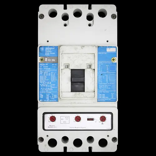 WESTINGHOUSE 400 AMP 35kA TRIPLE POLE MCCB KD3400F