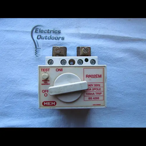 MEM 80 AMP 100mA DOUBLE POLE ELCB RCCB RCD R802EM